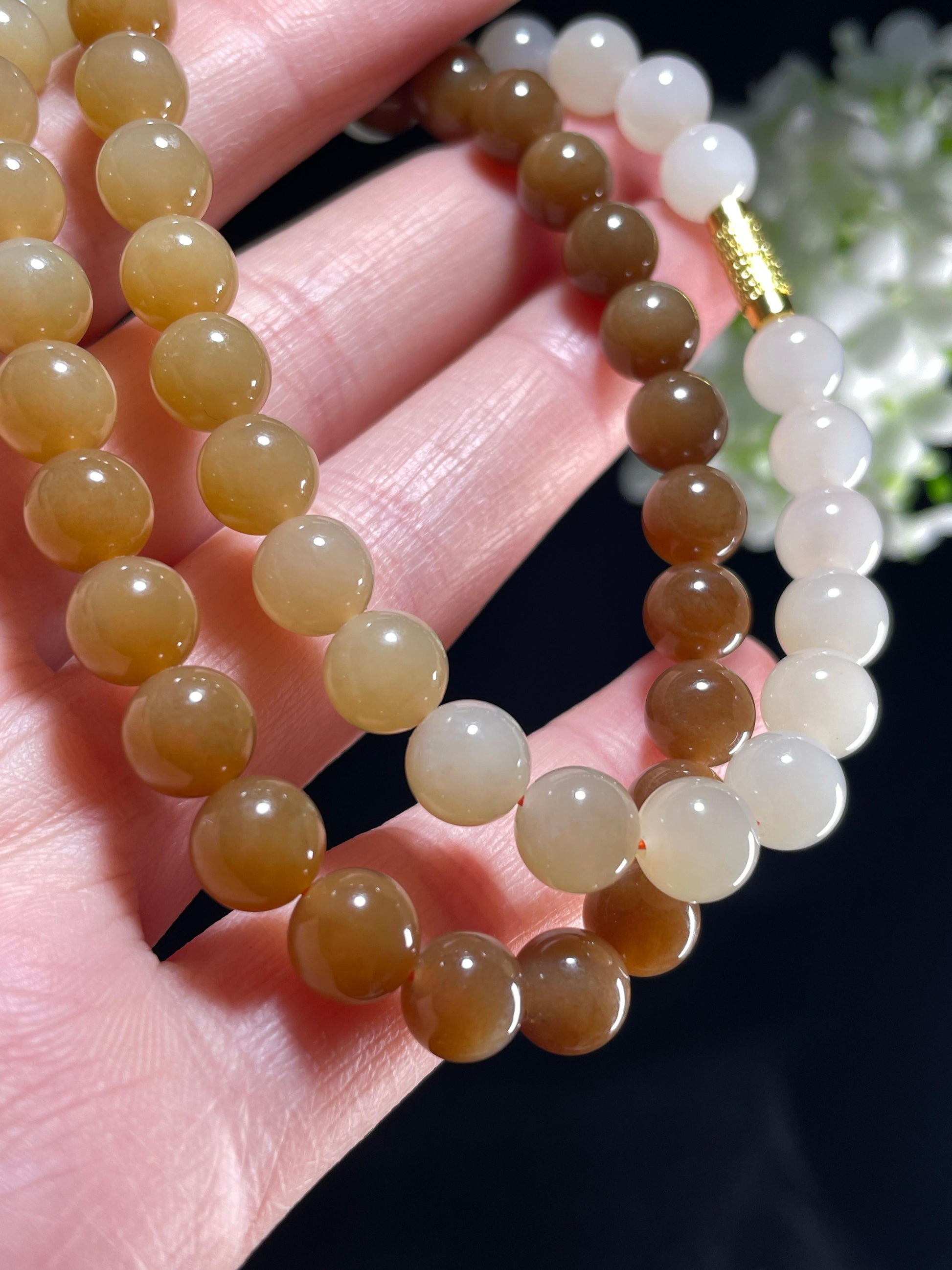 新疆天然和田玉糖玉渐变项链（yc357663）