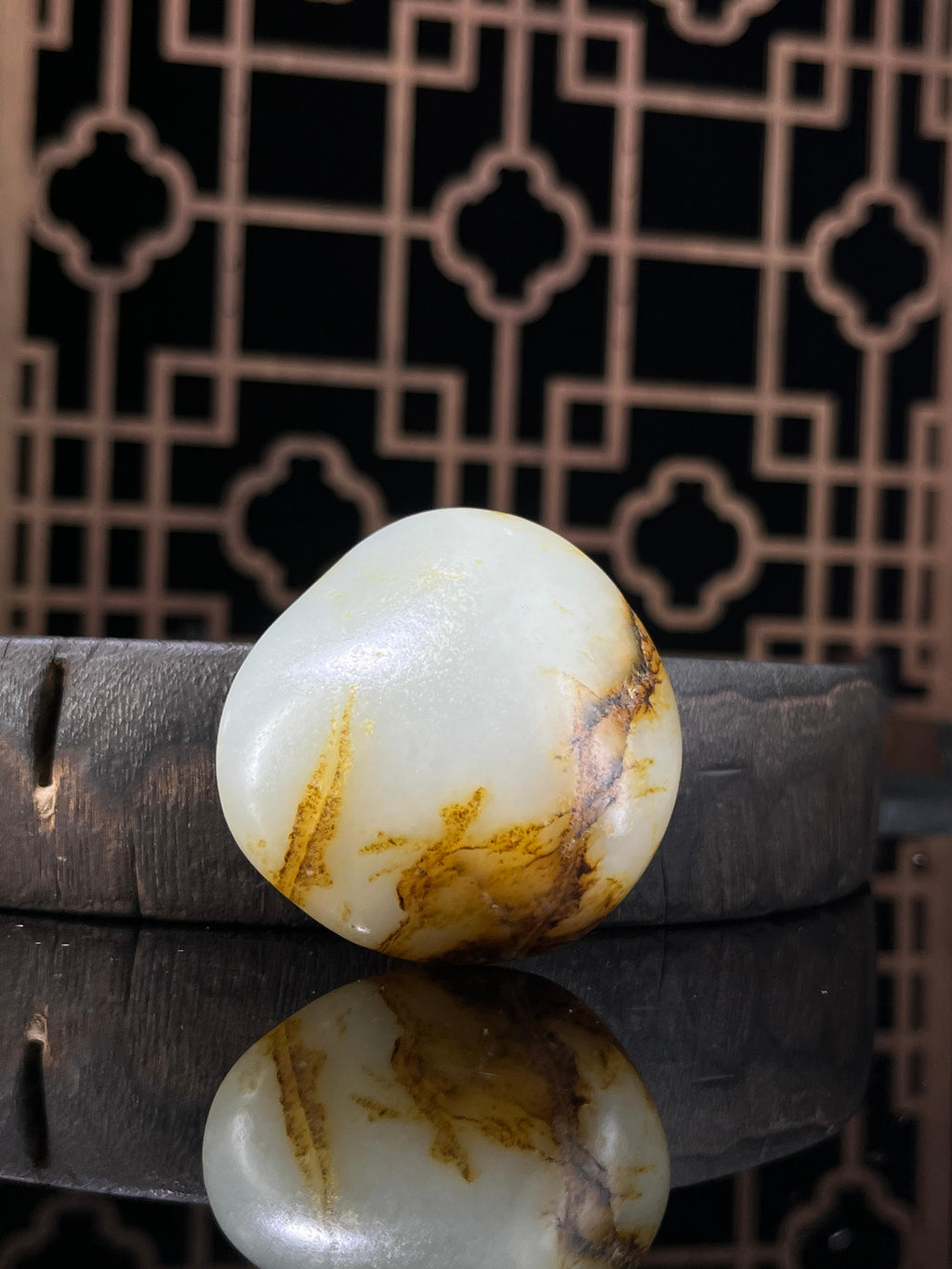 新疆和田玉白玉籽料原石聚黄皮挂件2（yc233827）