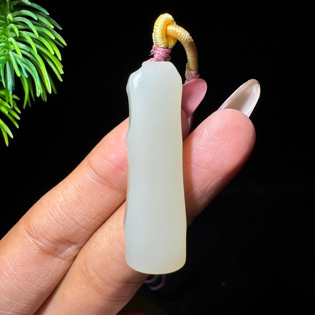 和田玉白玉竹节【一鸣惊人】（yc710462）
