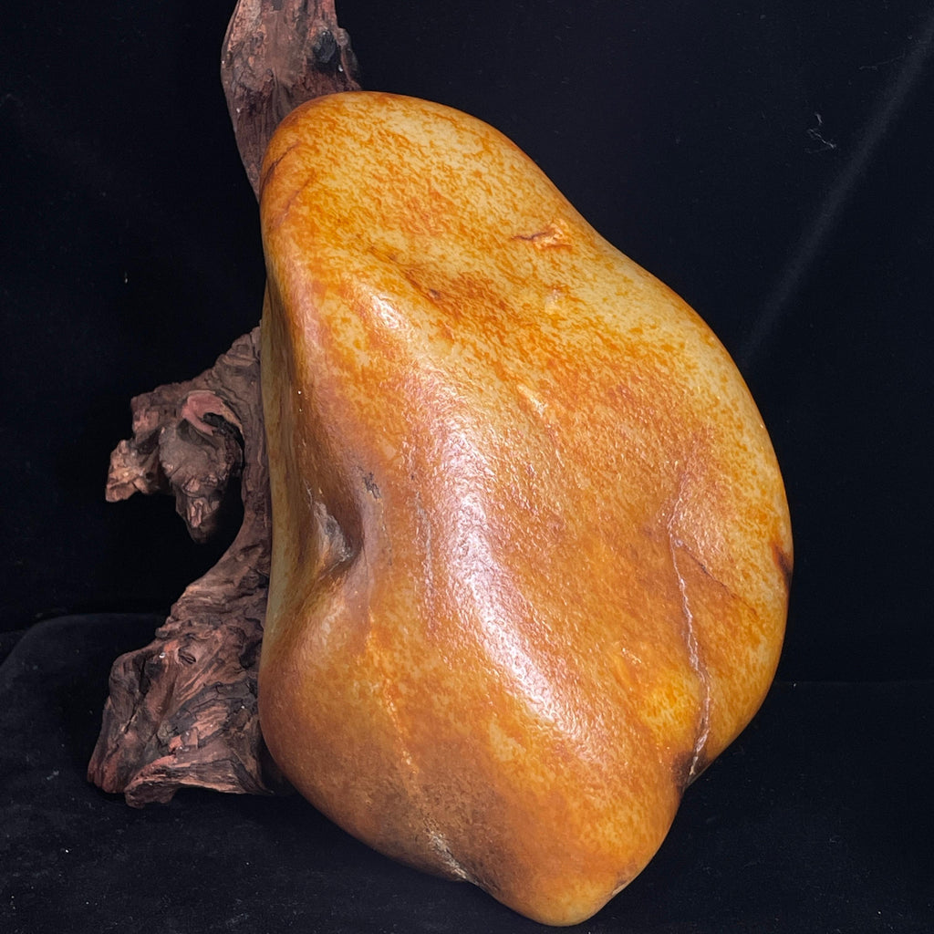 新疆天然和田玉“锦玉盈仓”黄沁籽料（yc407409）
