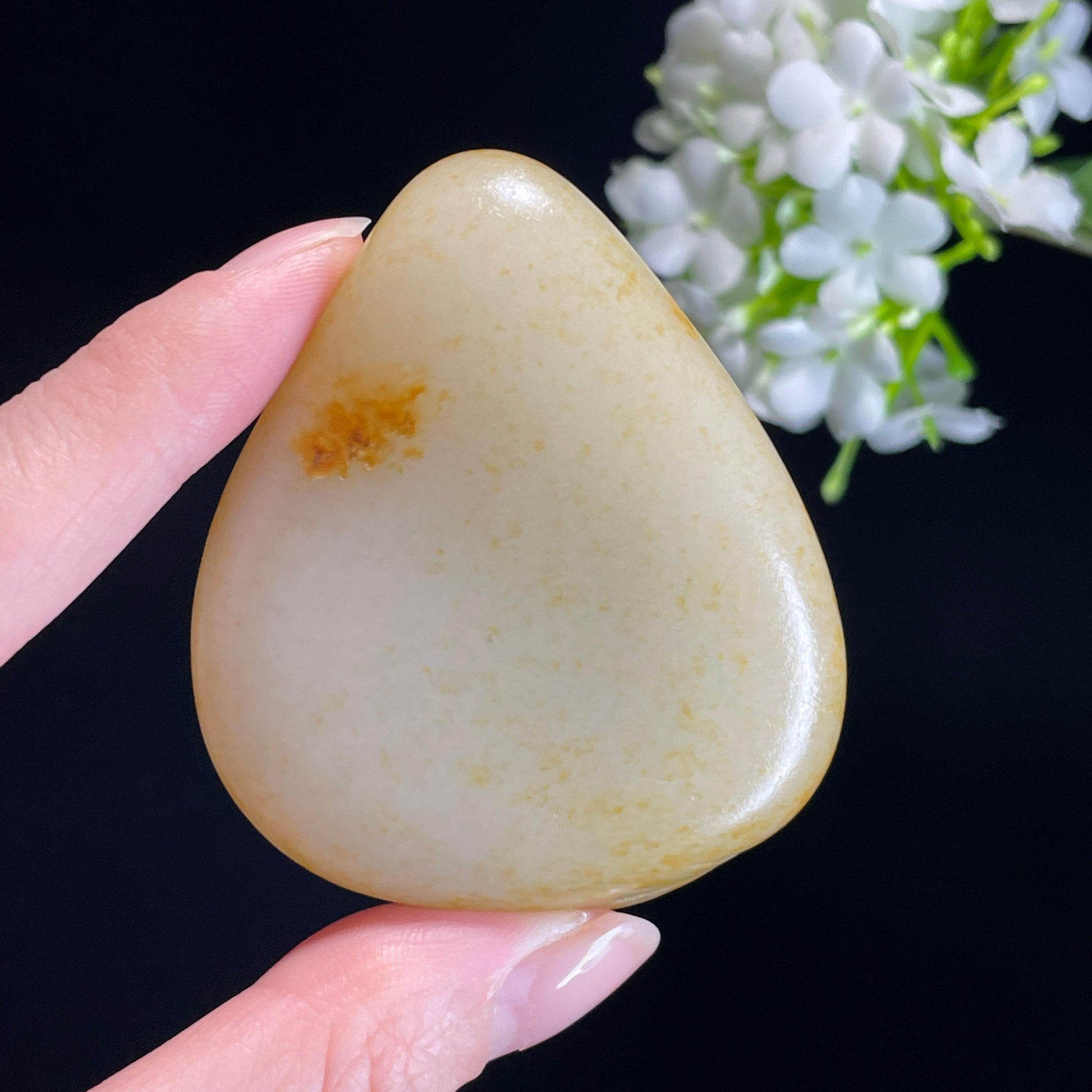 和田玉白玉“星点落玉”洒金皮籽料（yc337999）