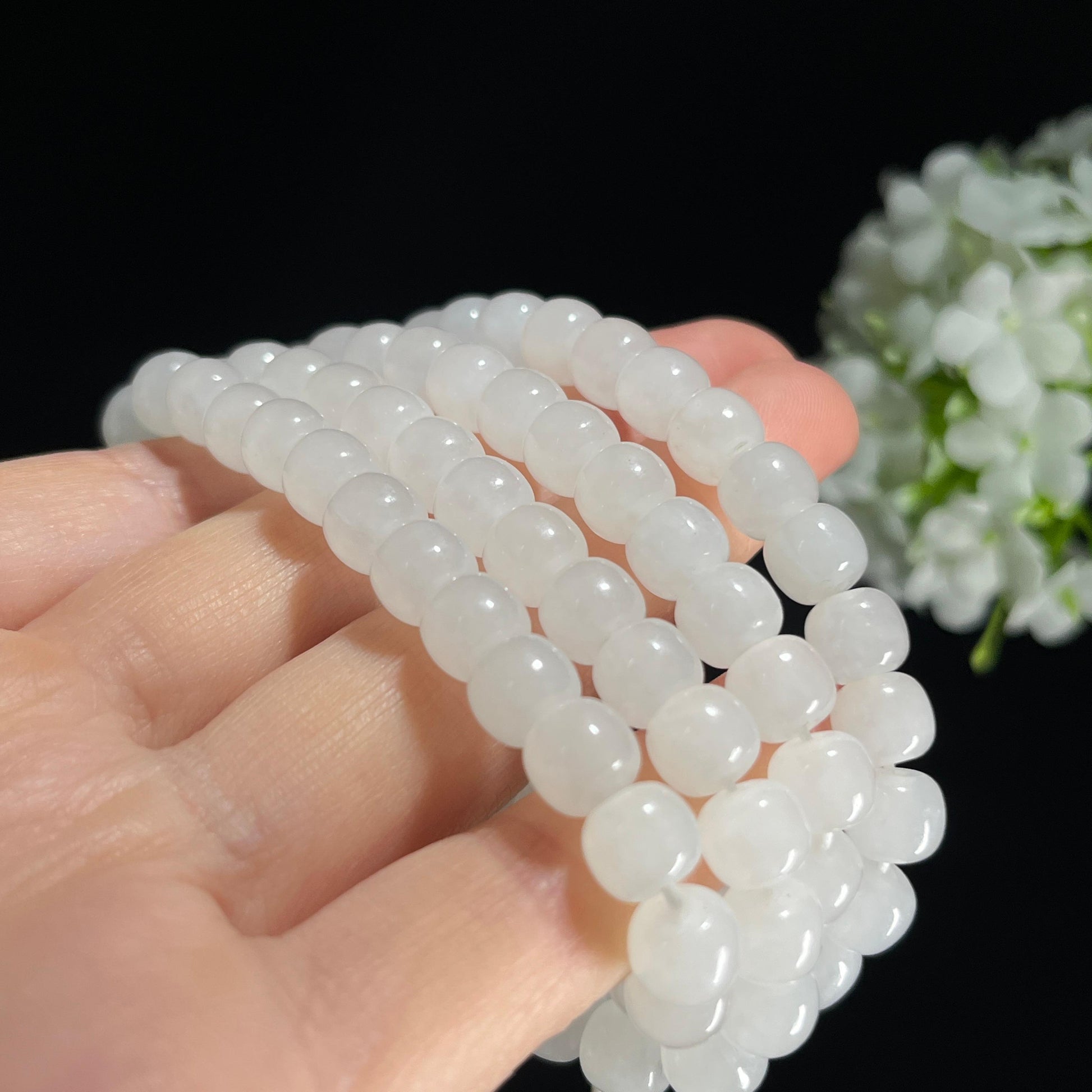 s，和田玉白玉108颗老型珠项链（yc379800）