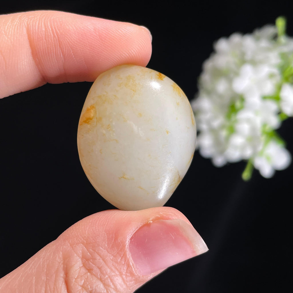 和田玉白玉“金笺残墨”黑皮洒金皮籽料（yc416739）