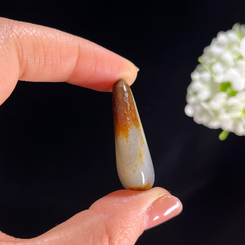 和田玉青白玉聚红皮“秋晕染云衣”籽料原石（yc285793）