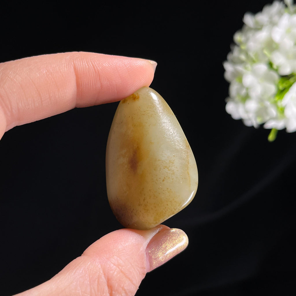 和田玉洒金秋梨皮籽料原石（yc297981）