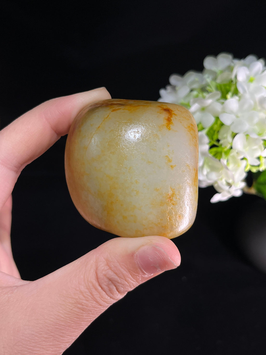 新疆和田玉白玉带洒金皮籽料原石（yc250930）