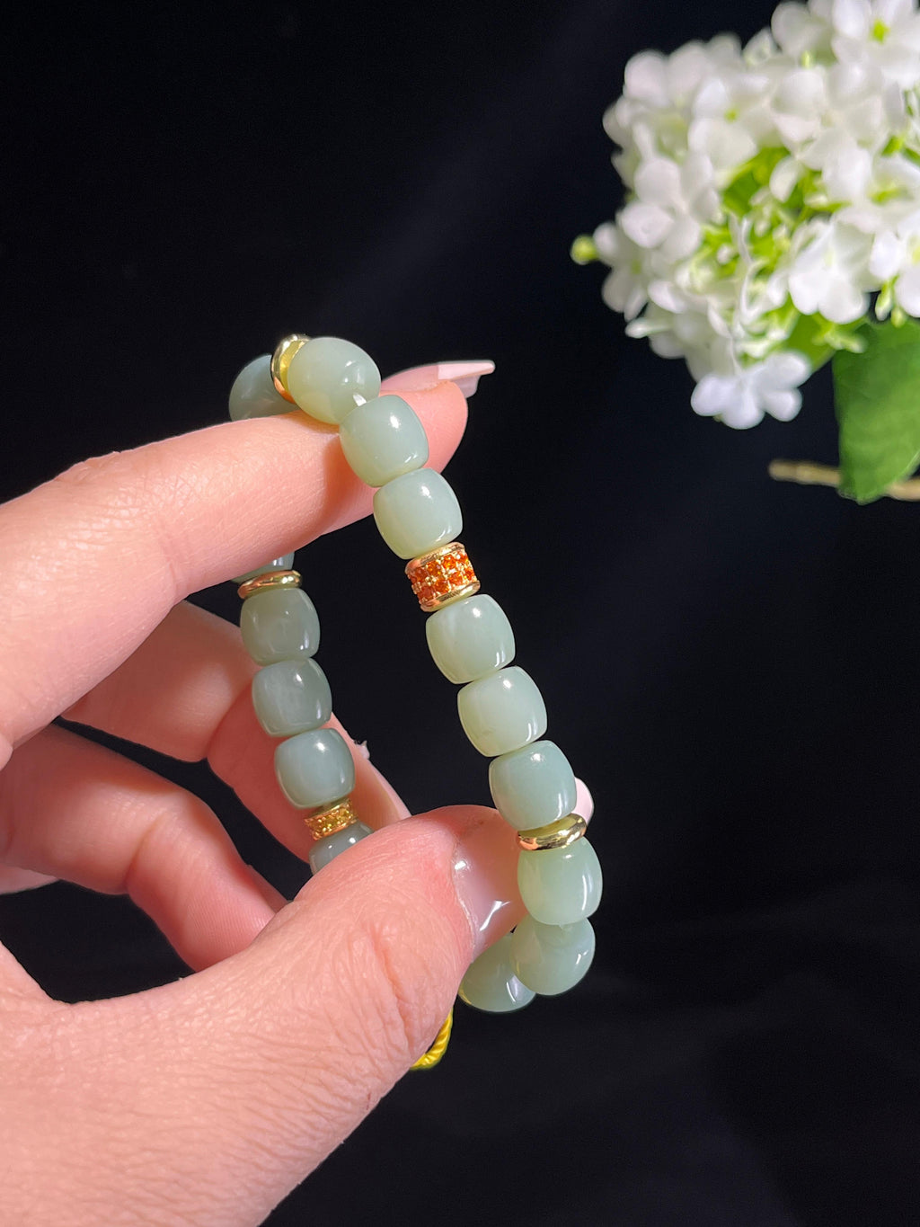 和田玉青玉手串（卡9）（yc261924）