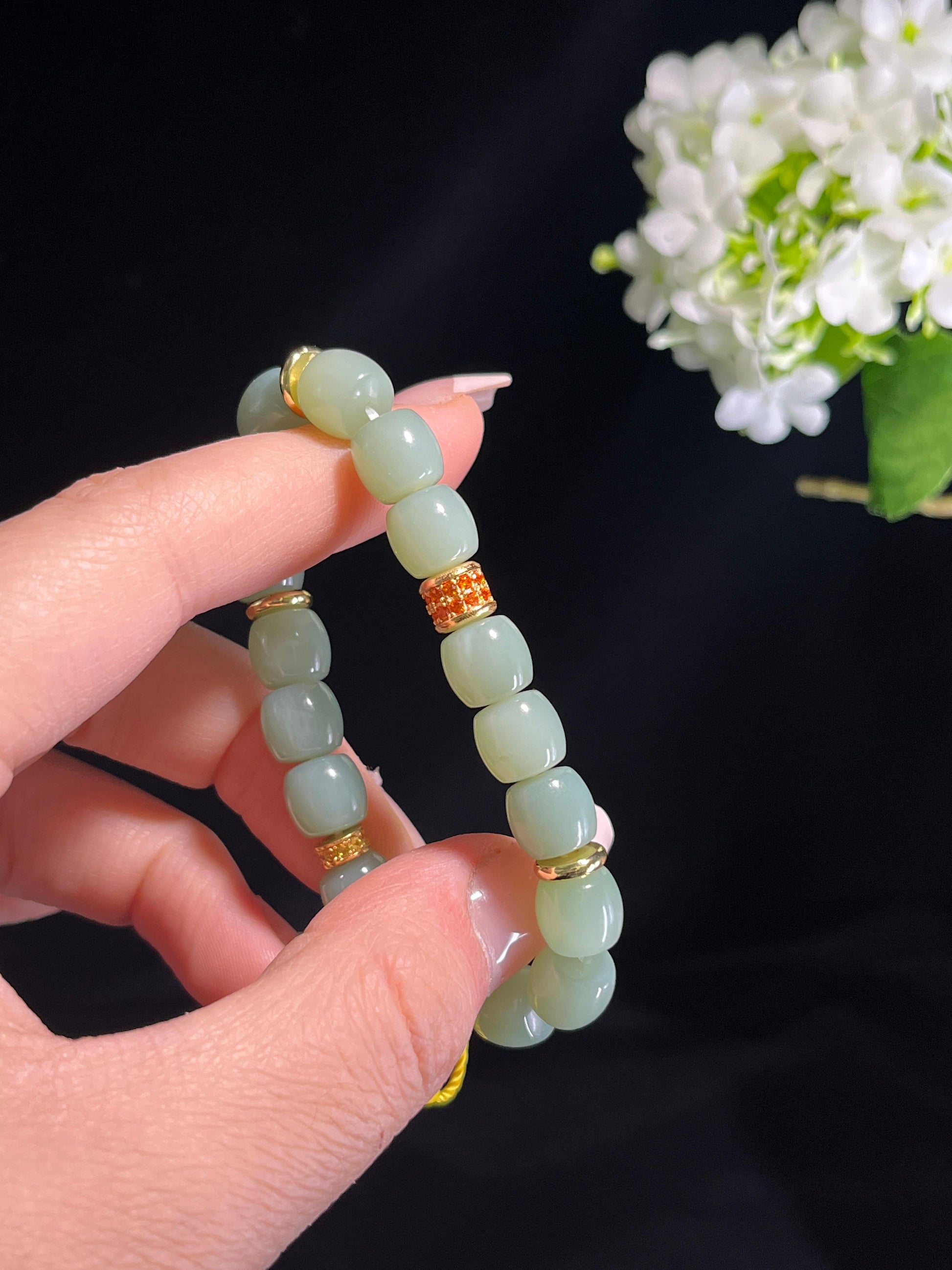 和田玉青玉手串（卡9）（yc261924）