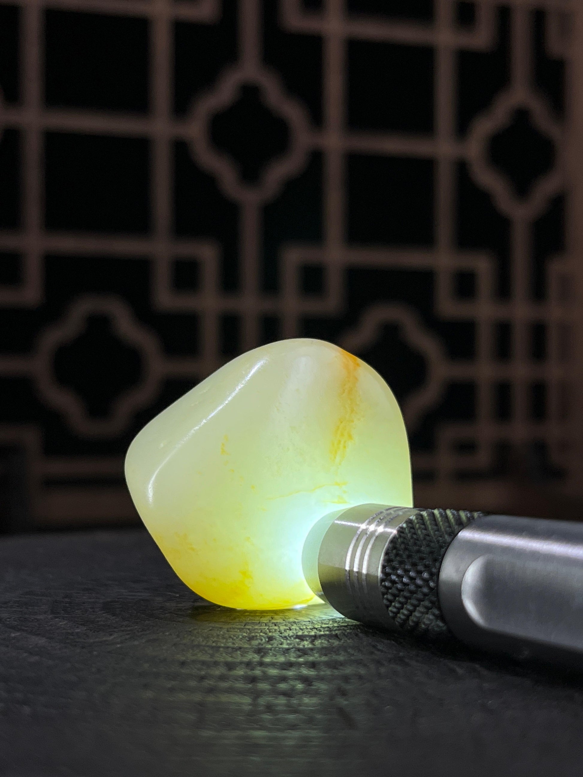 新疆和田玉白玉籽料原石洒金皮挂件5（yc233829）