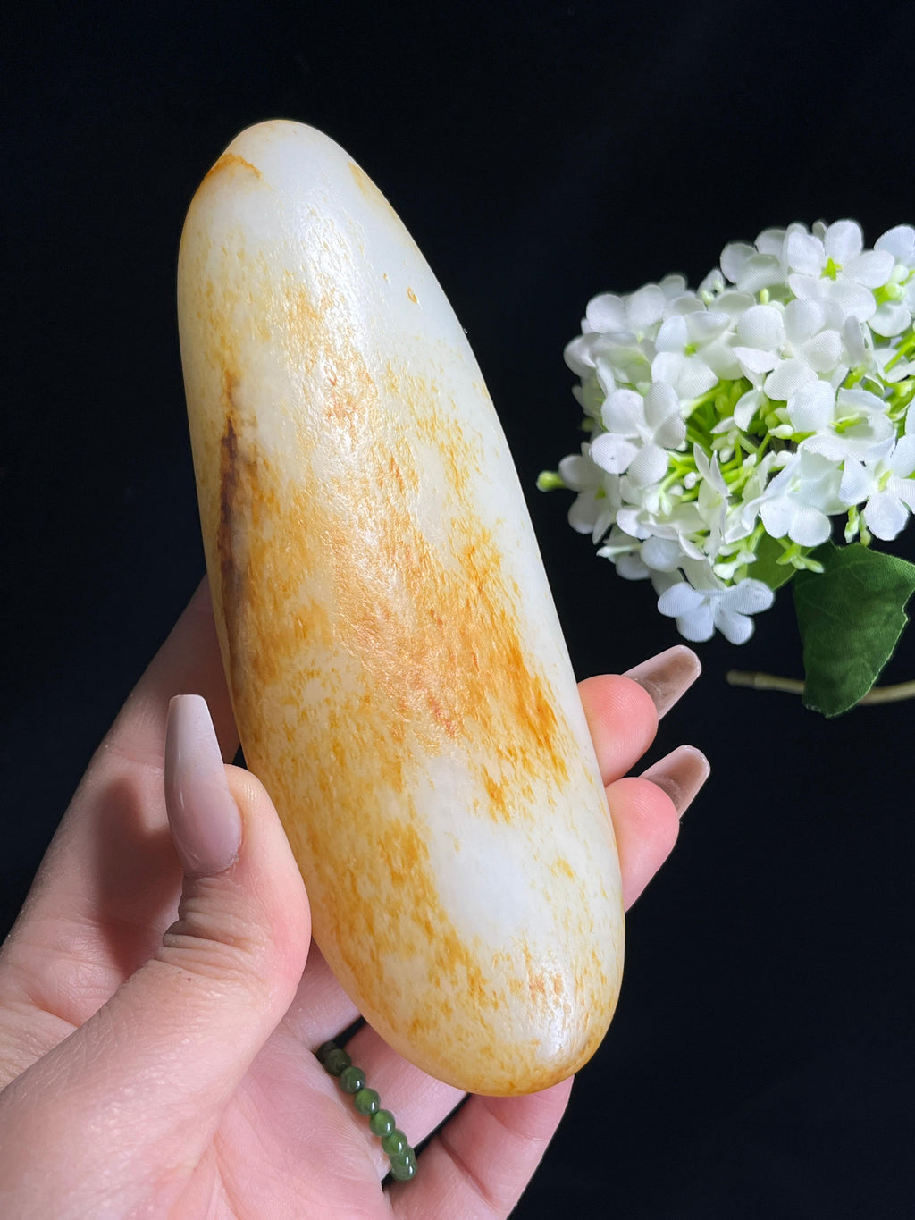 和田玉收藏级暖白种洒金皮“一叶方舟”籽料原石（yc262846）