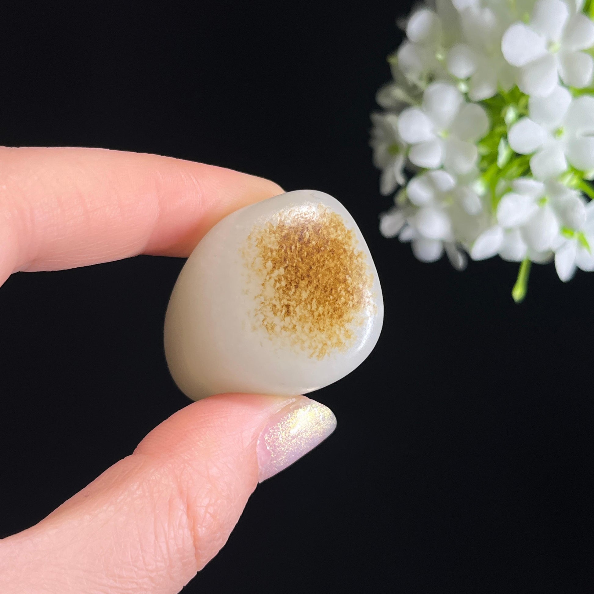 和田玉暖白种“秋阳暖雪”秋梨皮籽料（yc328954）