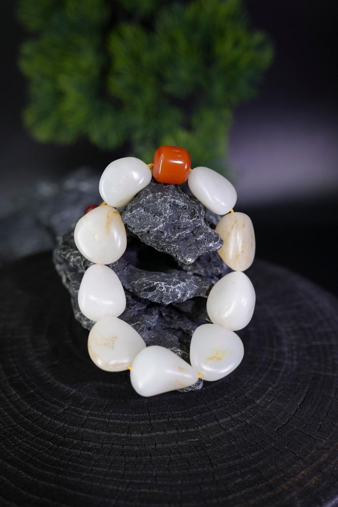 新疆和田玉白玉籽料手串（修）（yc229749）