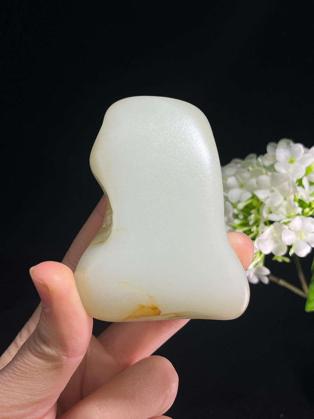 新疆和田玉收藏级羊脂白玉籽料原石手把件（yc253877）