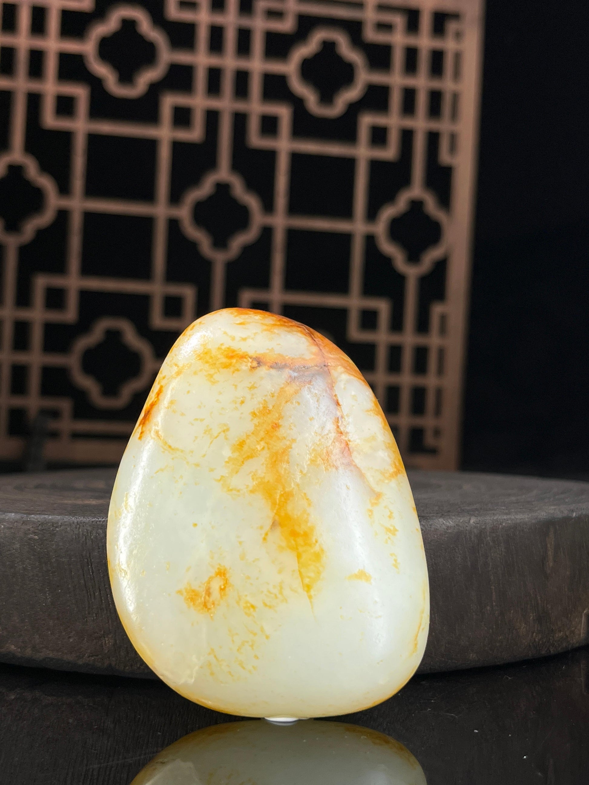 新疆和田玉白玉籽料原石洒金皮挂件12（yc234095）