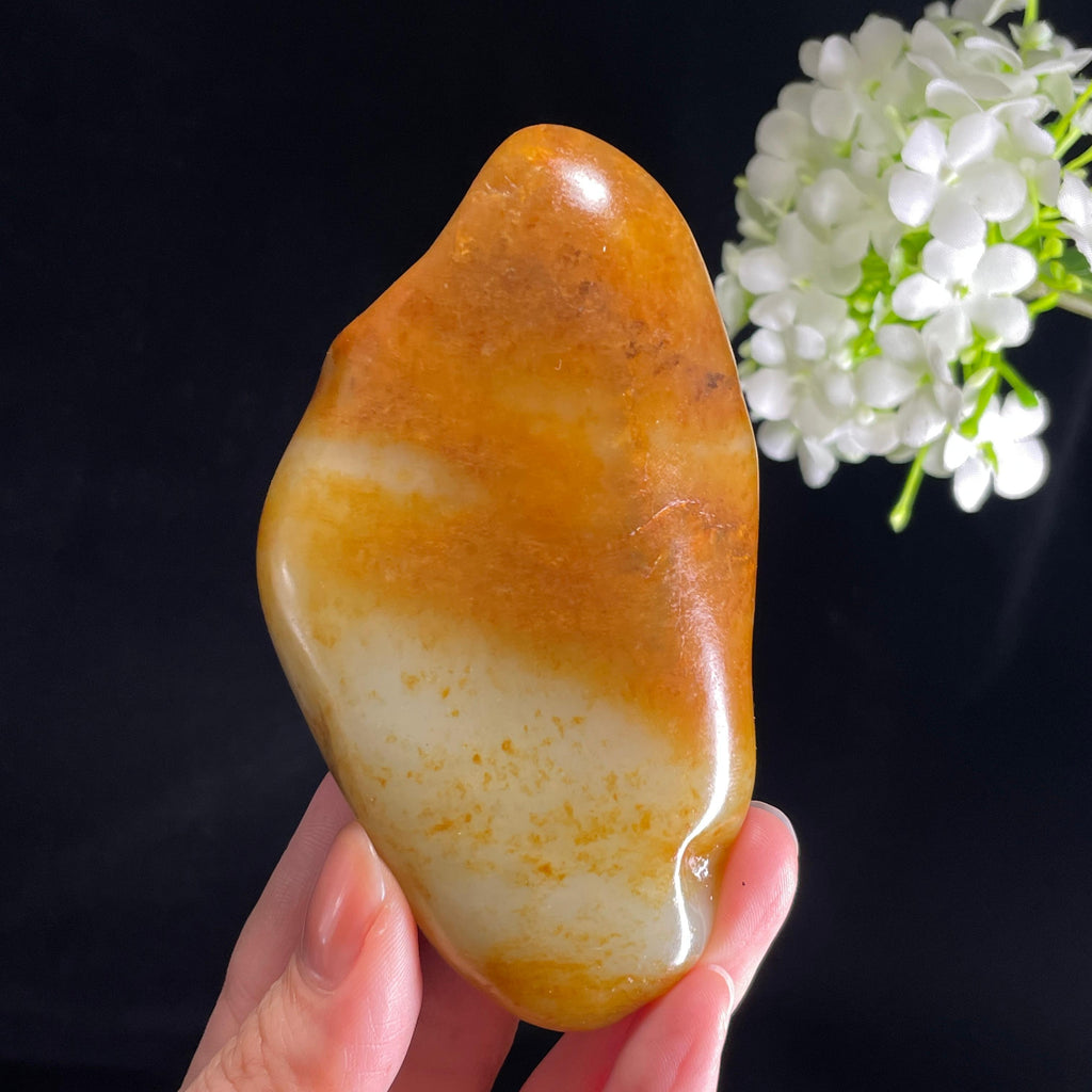 和田玉“金河分玉”白玉聚红皮籽料（yc422496）
