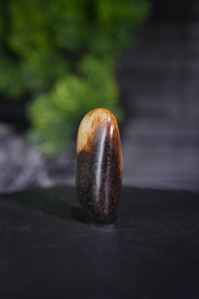 新疆和田玉老熟聚黑皮籽料原石挂坠（yc229028）