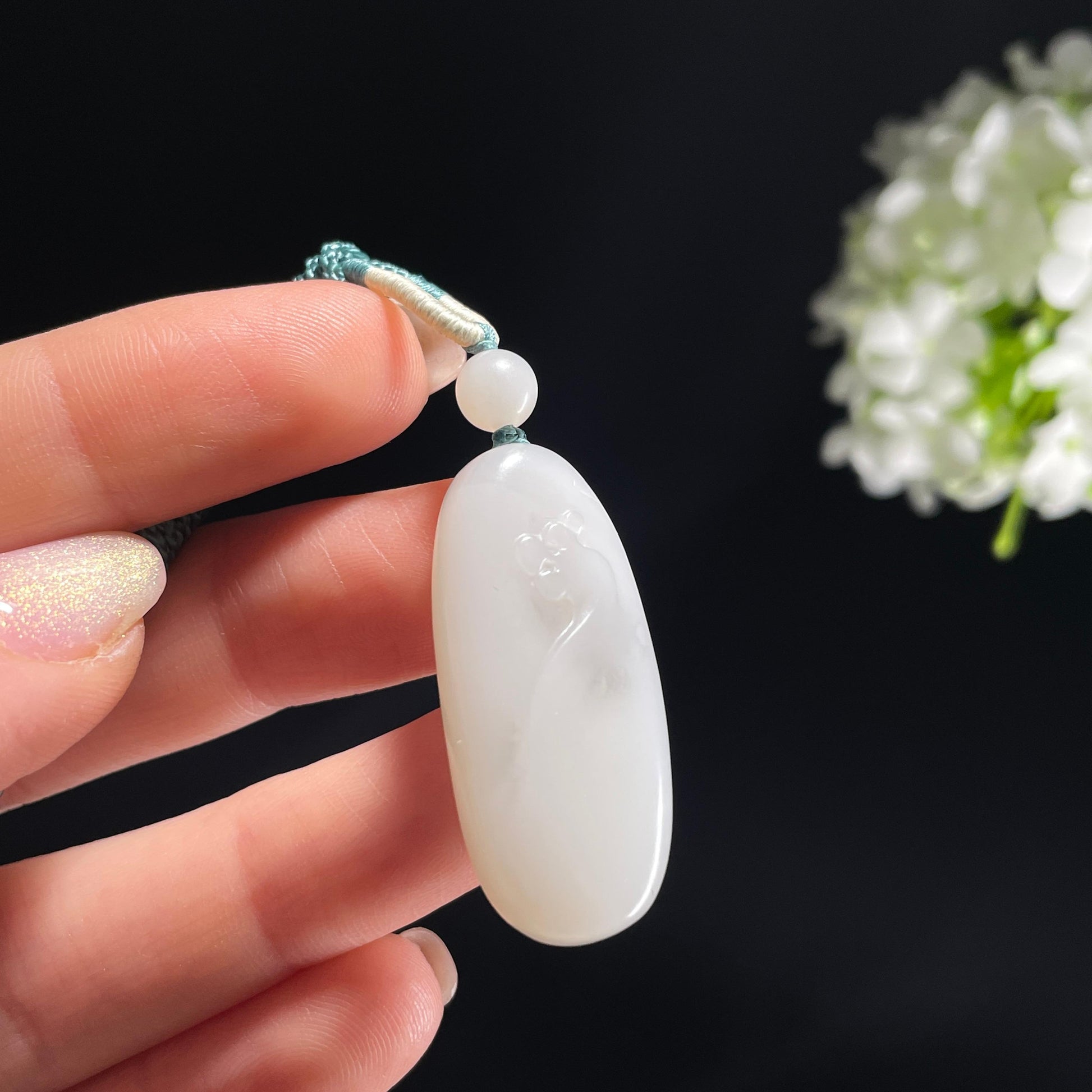 新疆天然和田玉白玉一路连科雕刻挂件（yc360338）