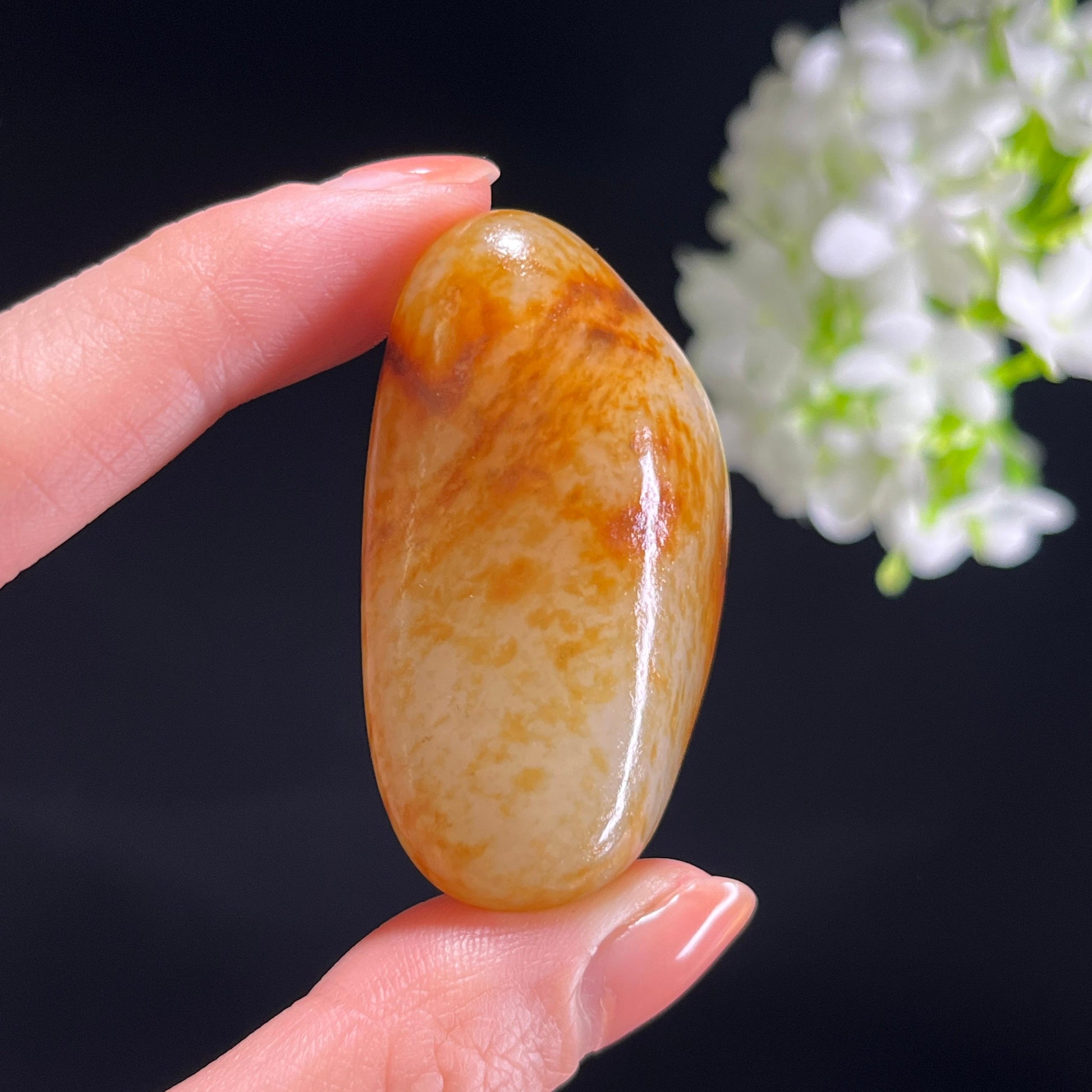 和田玉白玉“秋光流霞”红皮洒金皮籽料（yc345792）