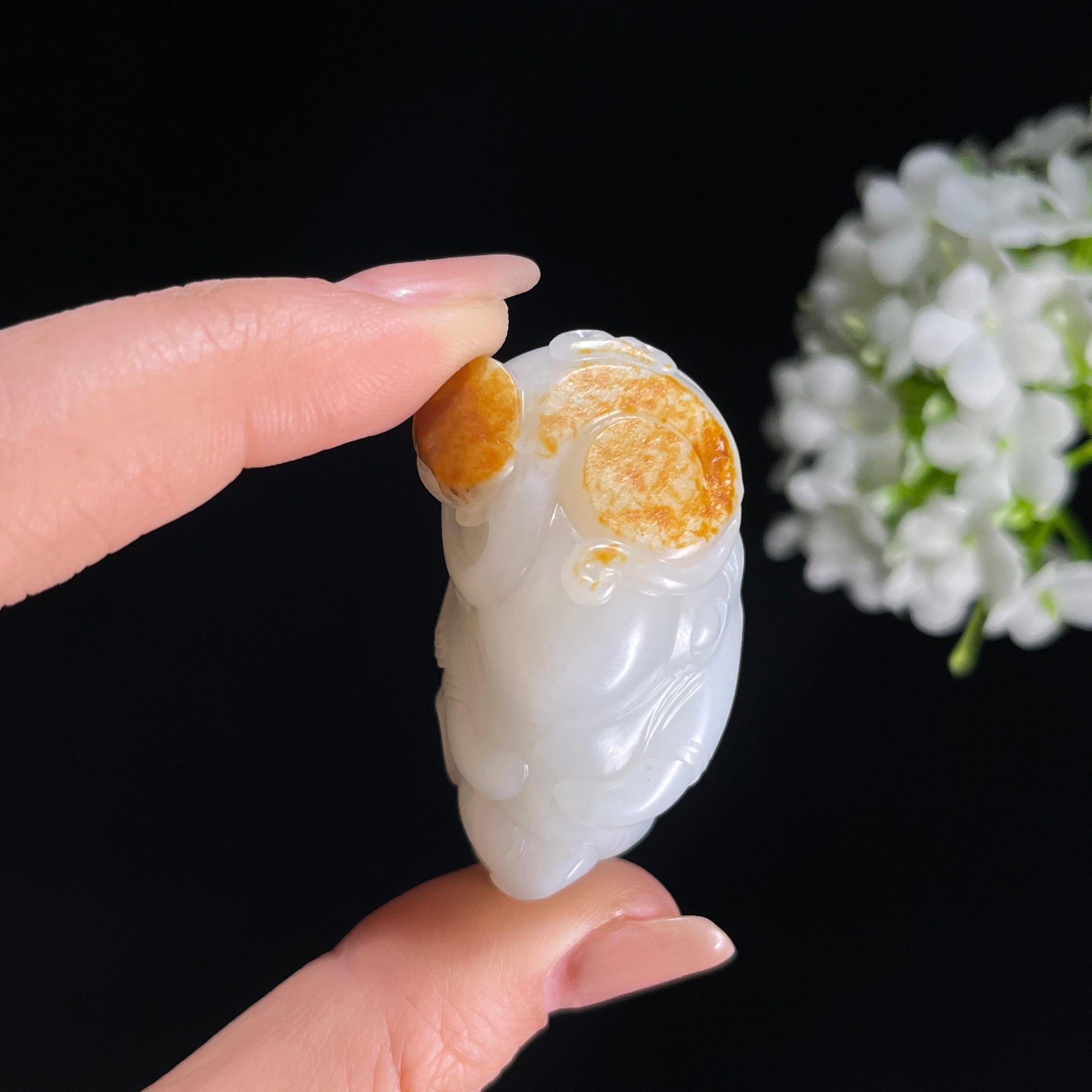 新疆天然和田玉红皮籽料封侯拜相挂件（yc379535）