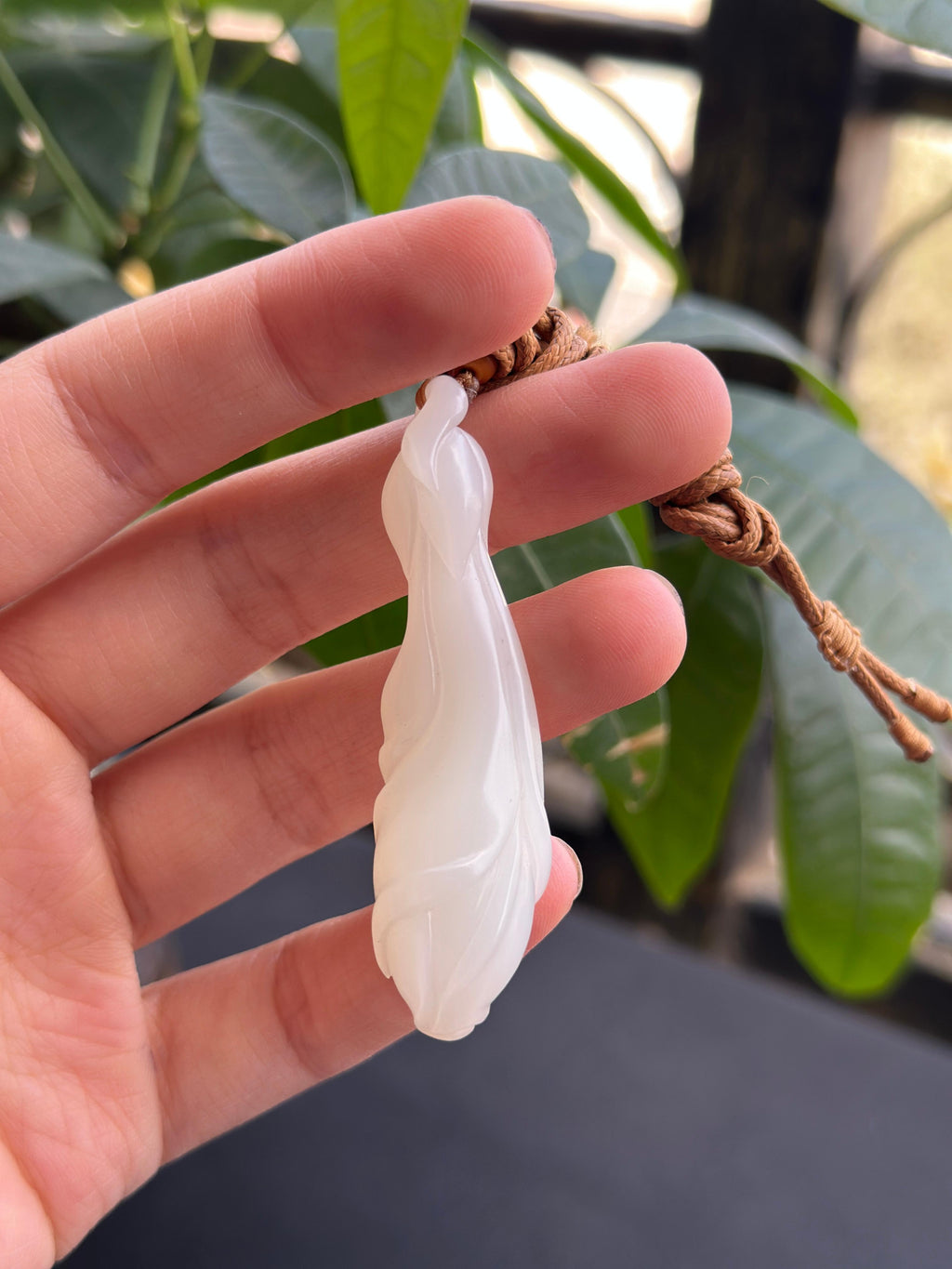 和田玉白玉玉兰花挂件（yc708065）