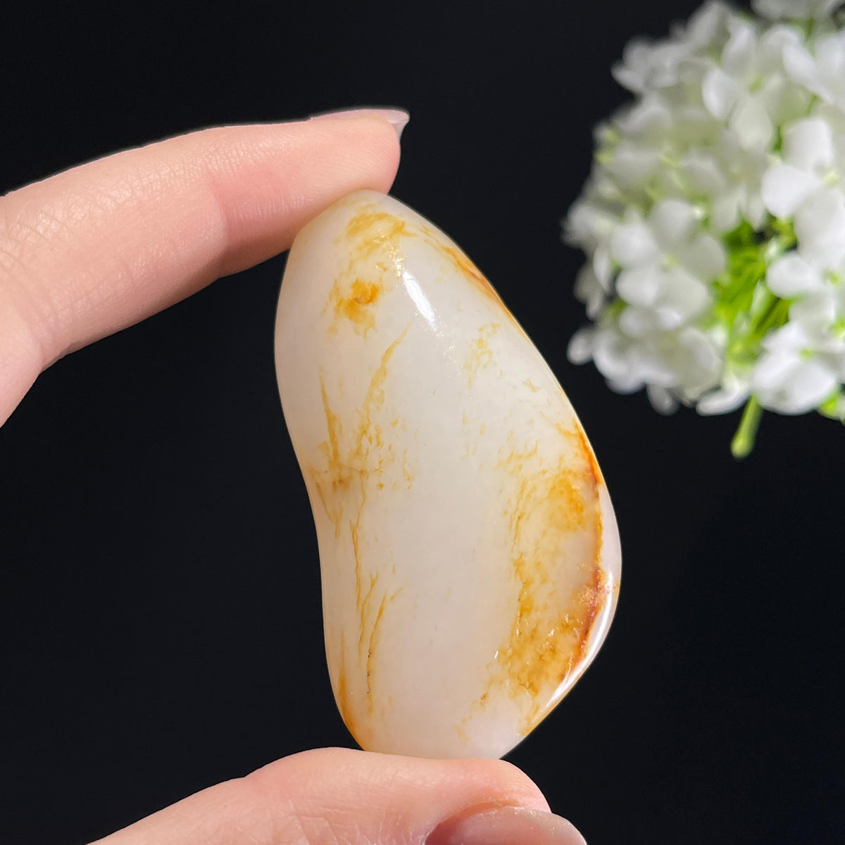 和田玉白玉“金风拂江”洒金皮籽料（yc353602）