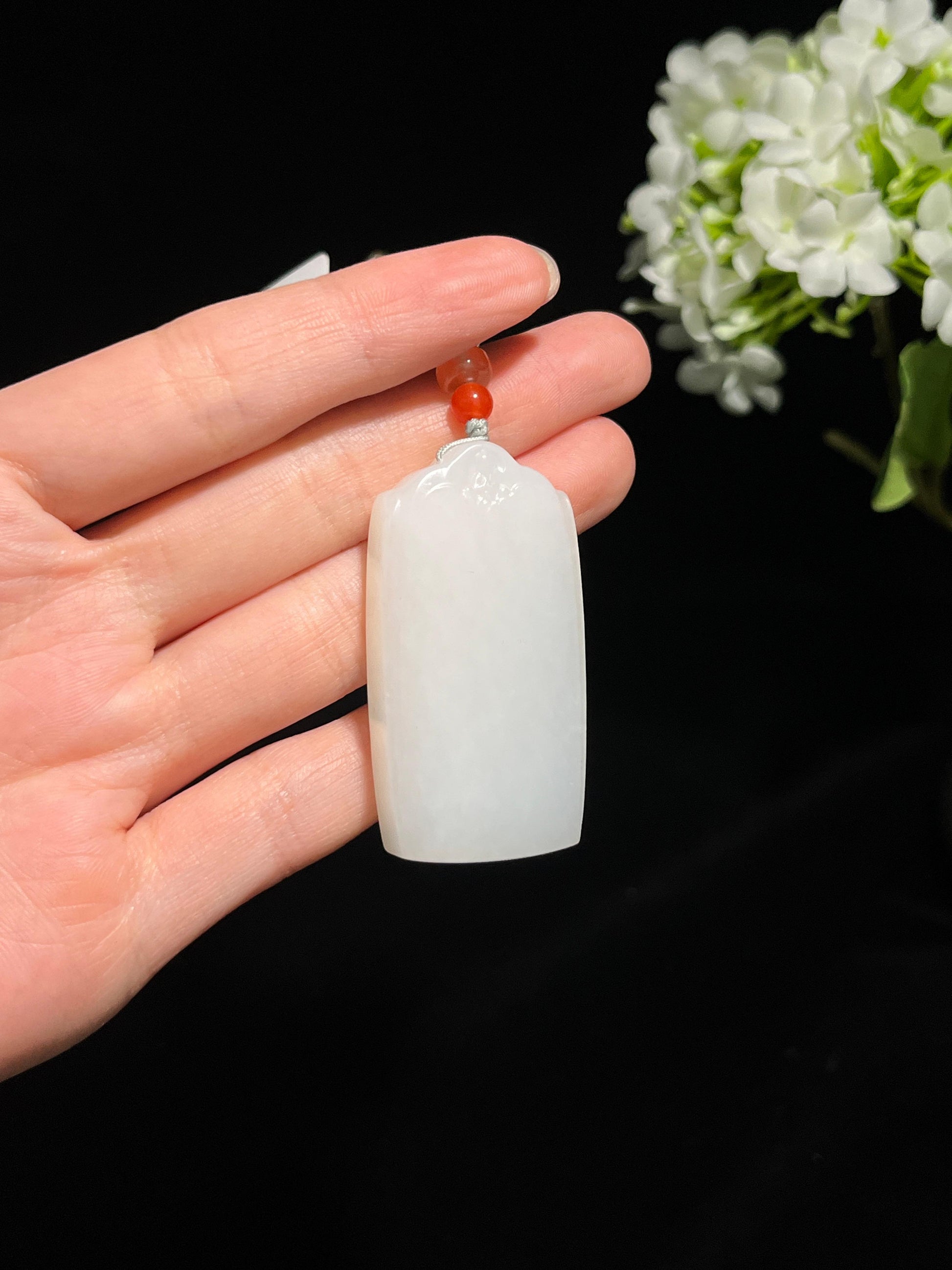 和田玉白玉平安无事牌（yc250449）