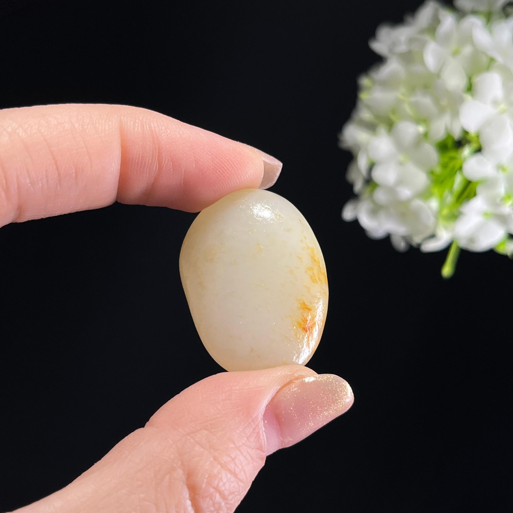 和田玉白玉“金尘秋光”洒金皮籽料（yc353600）