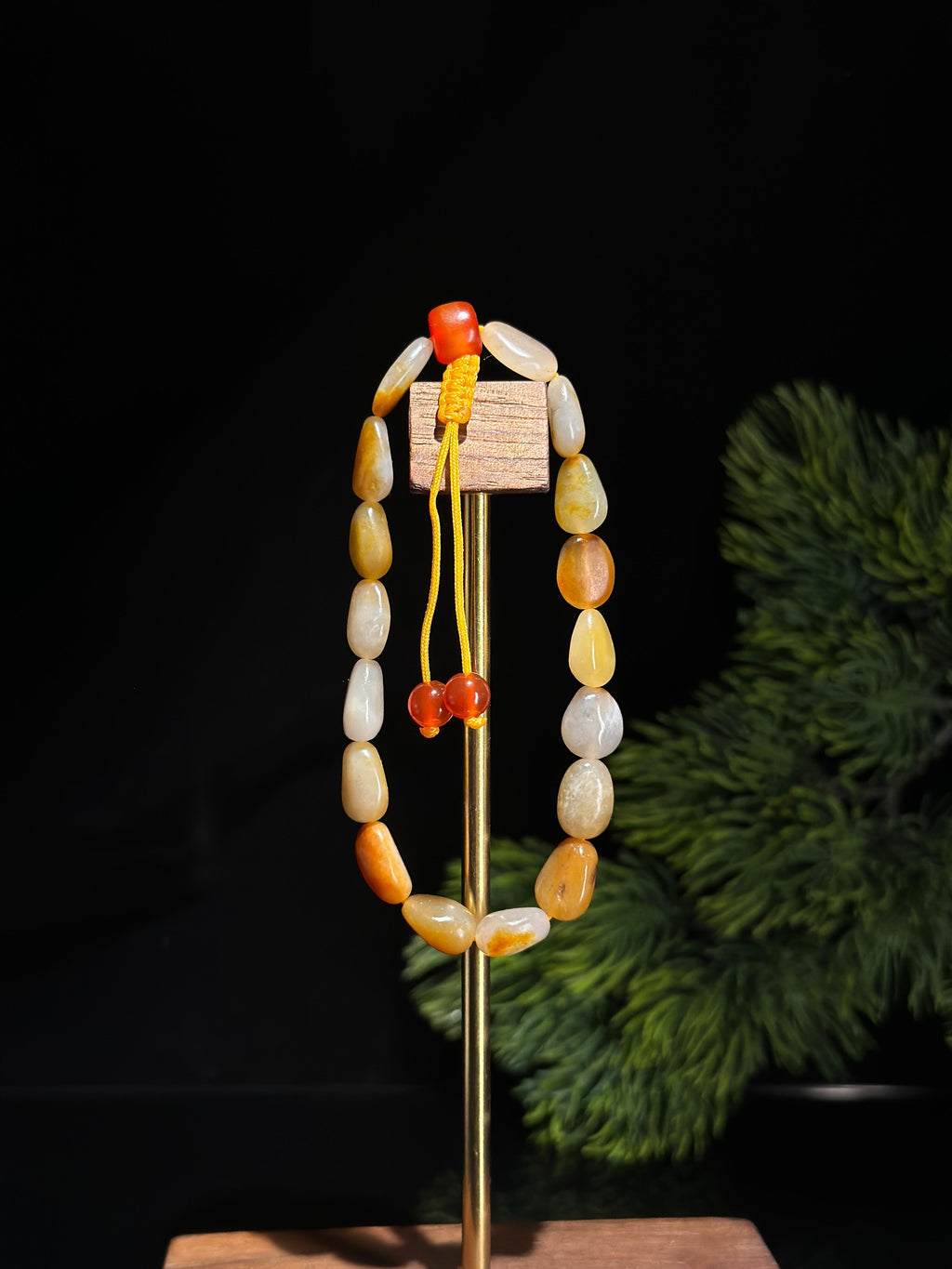 新疆和田玉红皮洒金皮小籽手串（17颗）（yc506341）