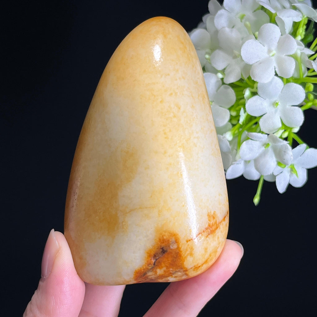和田玉暖白种“金顶秋实”通体洒金皮籽料（yc328942）