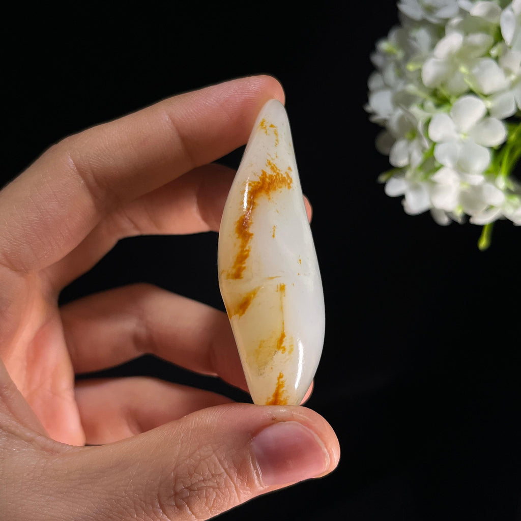 和田玉羊脂白玉“金雾萦玉”洒金皮籽料（yc351940）