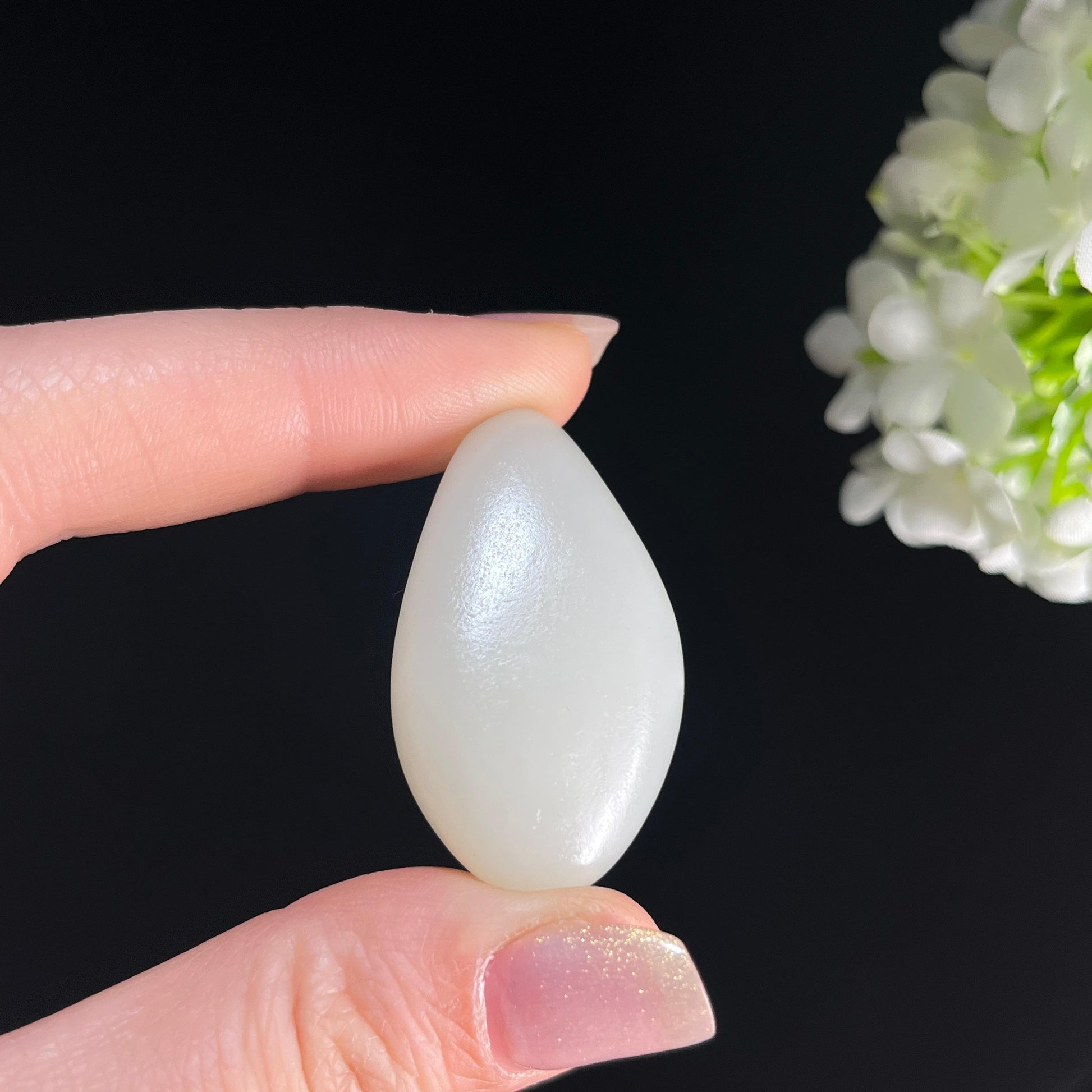 和田玉白玉“白露为霜”光白籽料（yc361366）