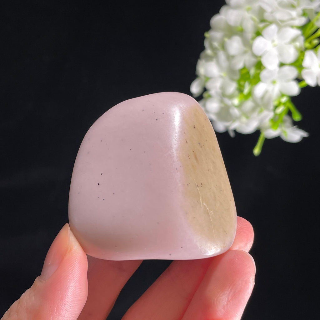新疆天然和田玉“粉云凝脂”桃花玉籽料（yc411450）