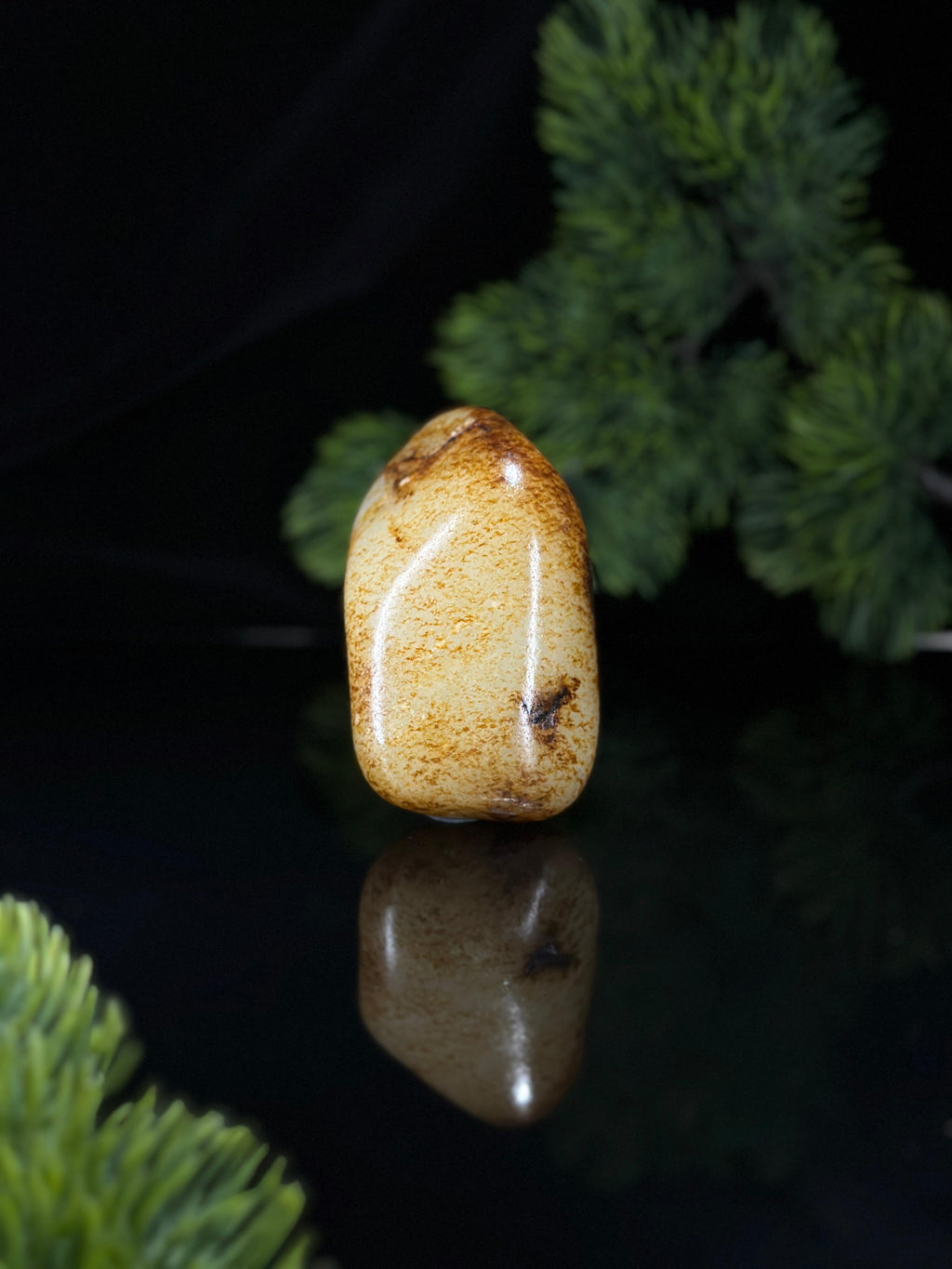 新疆和田玉白玉通体秋梨皮臻品籽料手把件（yc504712）