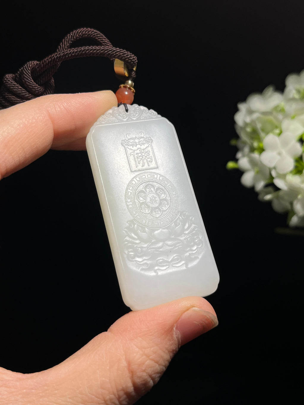 和田玉观音牌吊坠（yc258303）