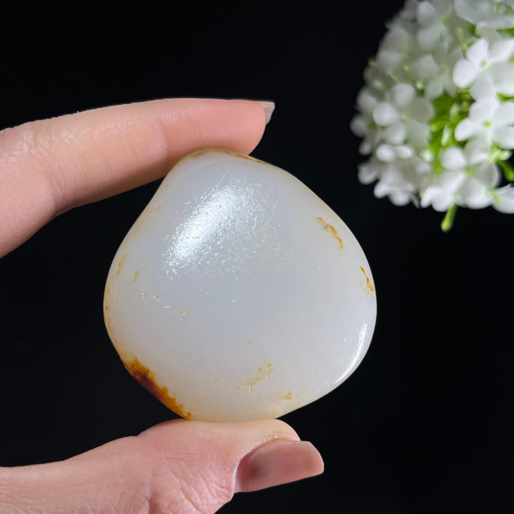 新疆天然和田玉洒金皮羊脂白籽料原籽（yc380827）