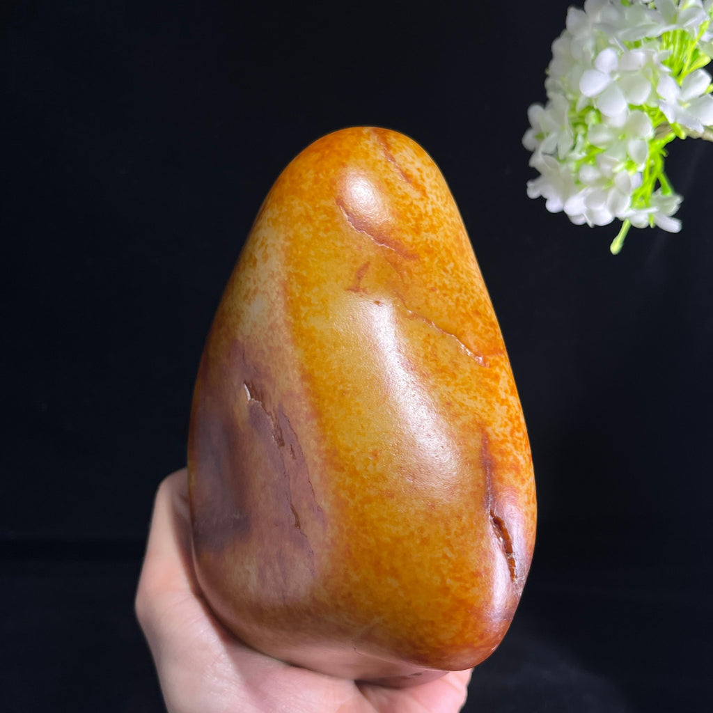 和田玉老熟金包银“金畴凝焰”虎皮洒金籽料（yc385248）