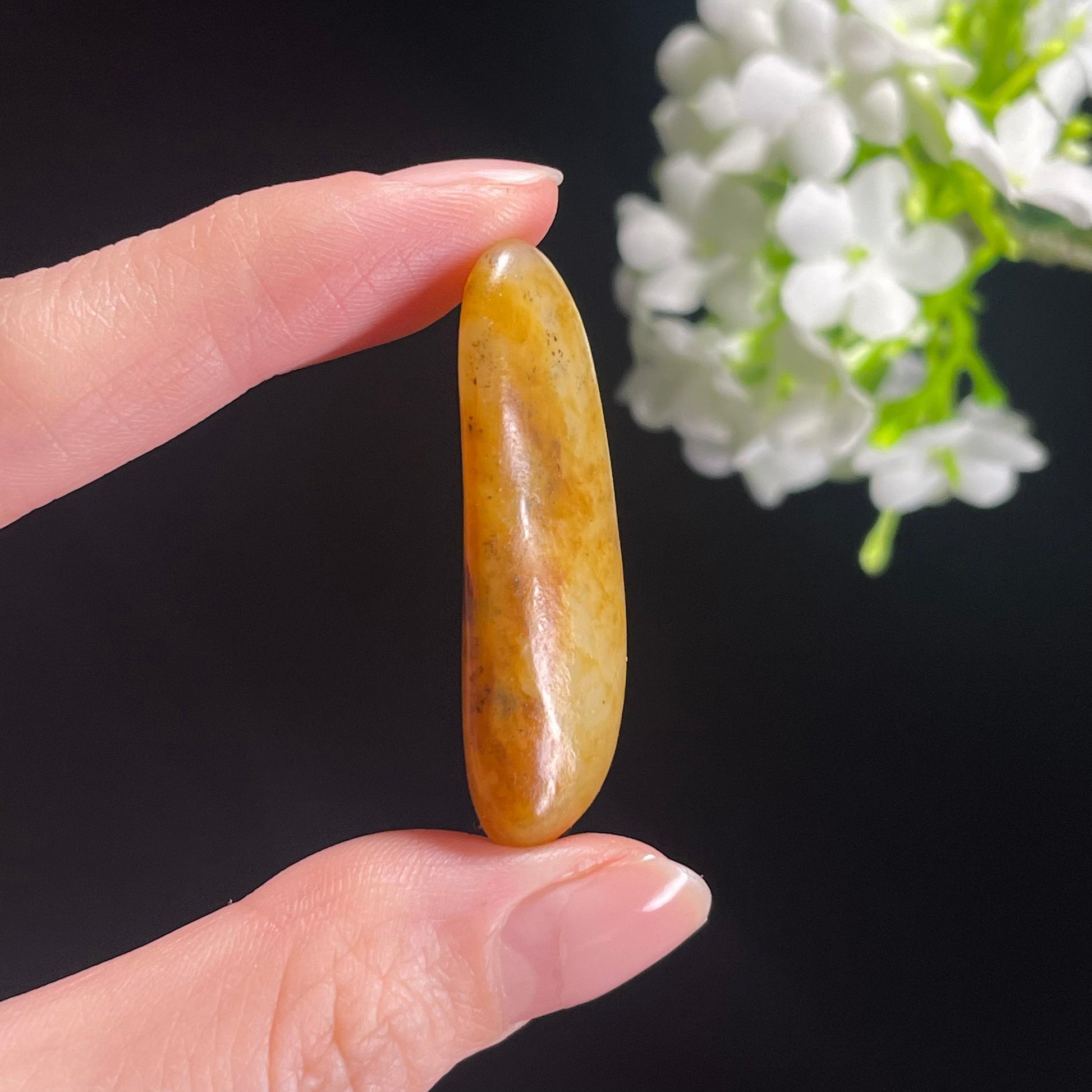 和田玉白玉黄沁皮“金光玉脂”籽料原石（yc311966）