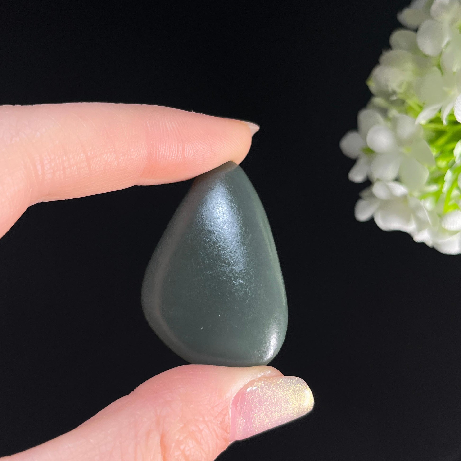 新疆天然和田玉“青青子衿”蓝调沙枣青籽料（yc361371）