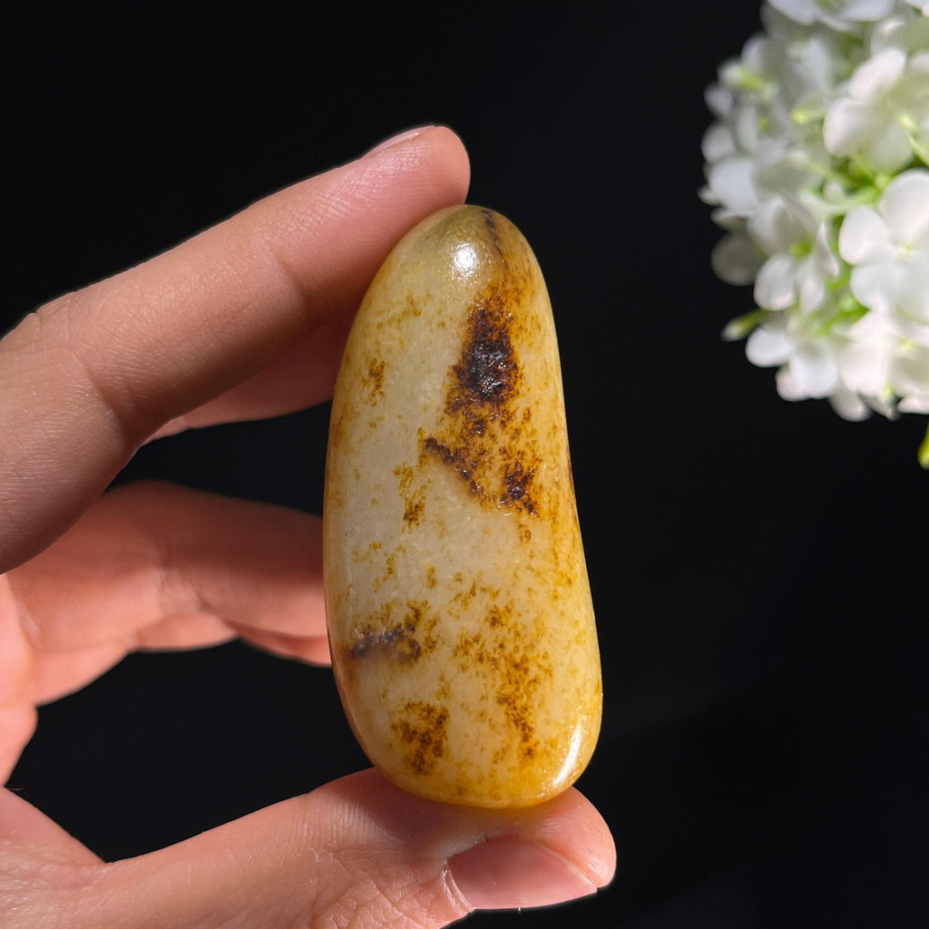 和田玉白玉“金屑浮秋”黑皮洒金皮籽料（yc350498）