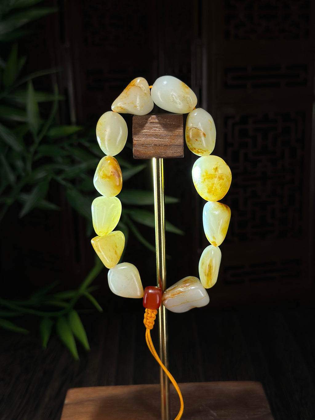 新疆和田玉精品红皮洒金皮原籽手串（12颗）（yc696923）