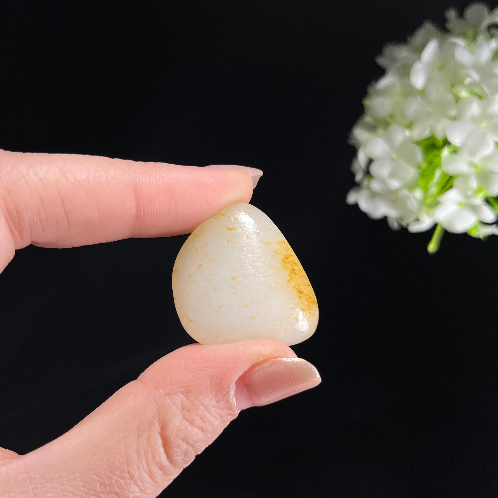 和田玉白玉“秋星暖金”洒金皮籽料（yc353873）