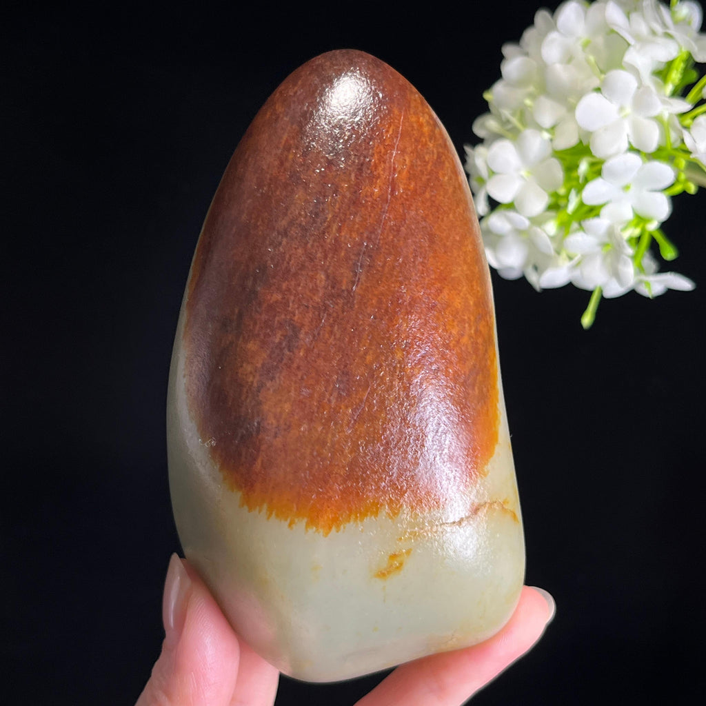 新疆天然和田玉“鸿运当头”聚红皮籽料（yc339021）