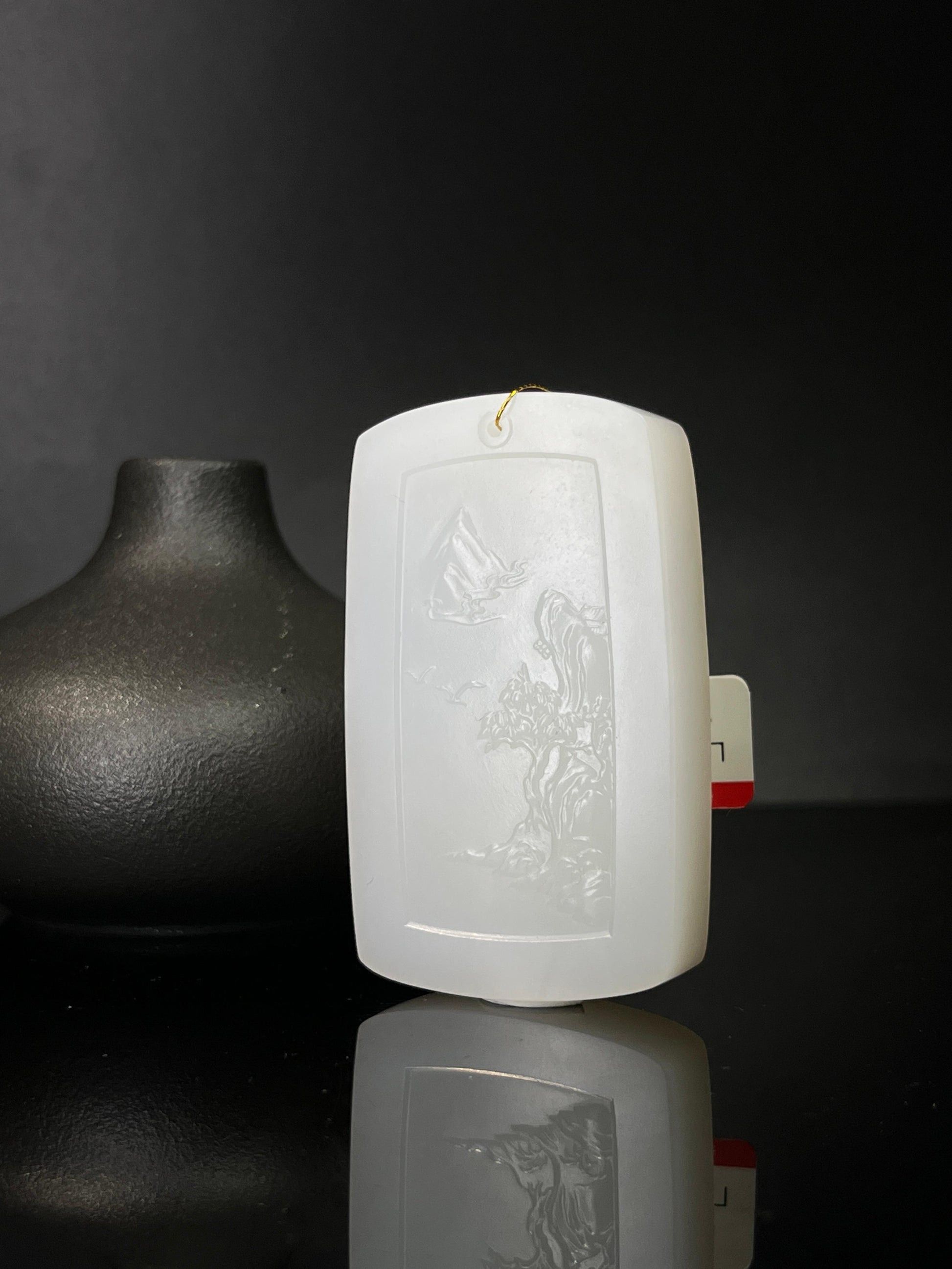 和田白玉山水题材无事牌（yc240927）