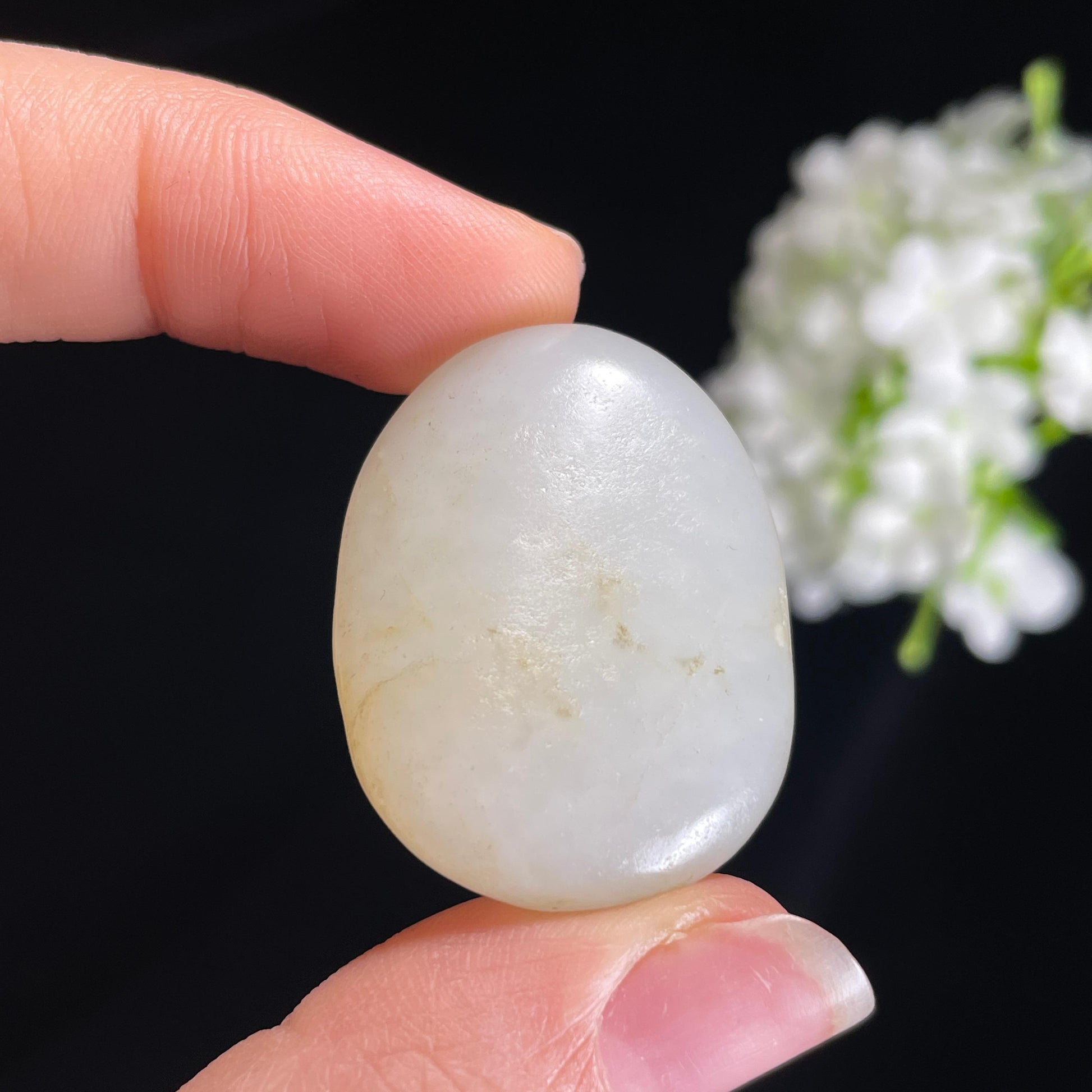 和田玉白玉“雪涧溪痕”淡洒金皮籽料（yc416756）