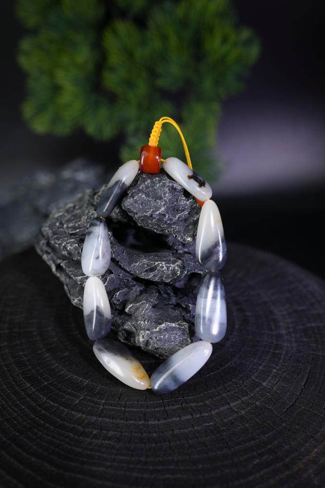 新疆和田玉青花籽料手串（修）（yc229748）