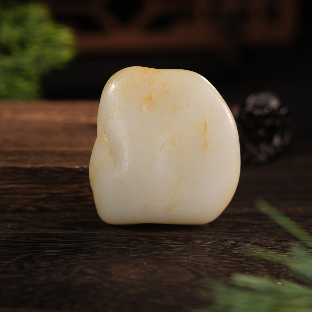 新疆和田玉“浅金萦玉”白玉洒金皮籽料（yc454320）