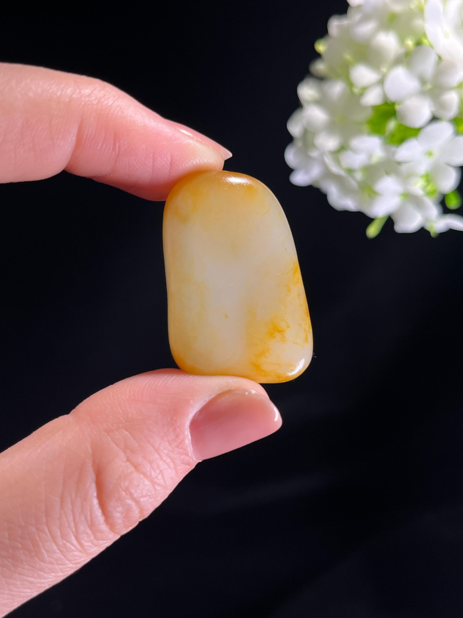 新疆天然和田玉“暖玉流金”黄沁皮籽料原石（yc277059）