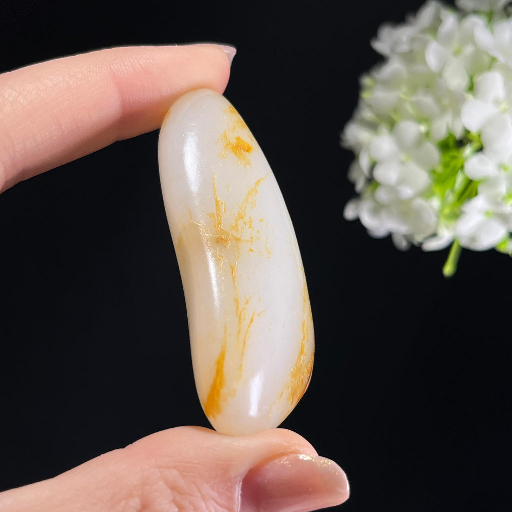 和田玉白玉“金风拂江”洒金皮籽料（yc353602）