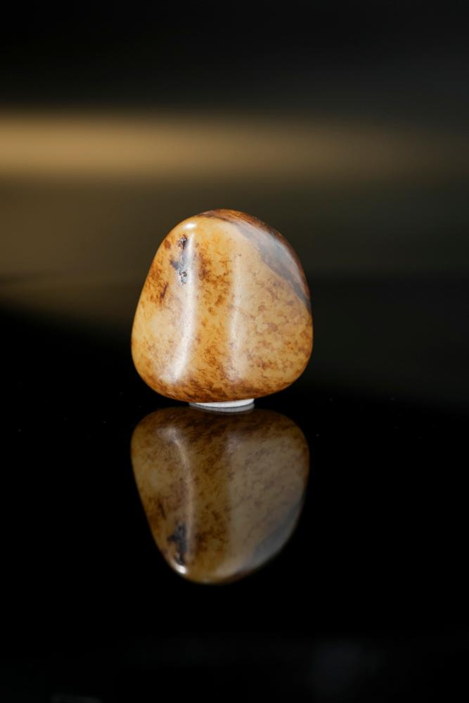 新疆天然和田玉籽料原石洒金皮挂件（yc253507）