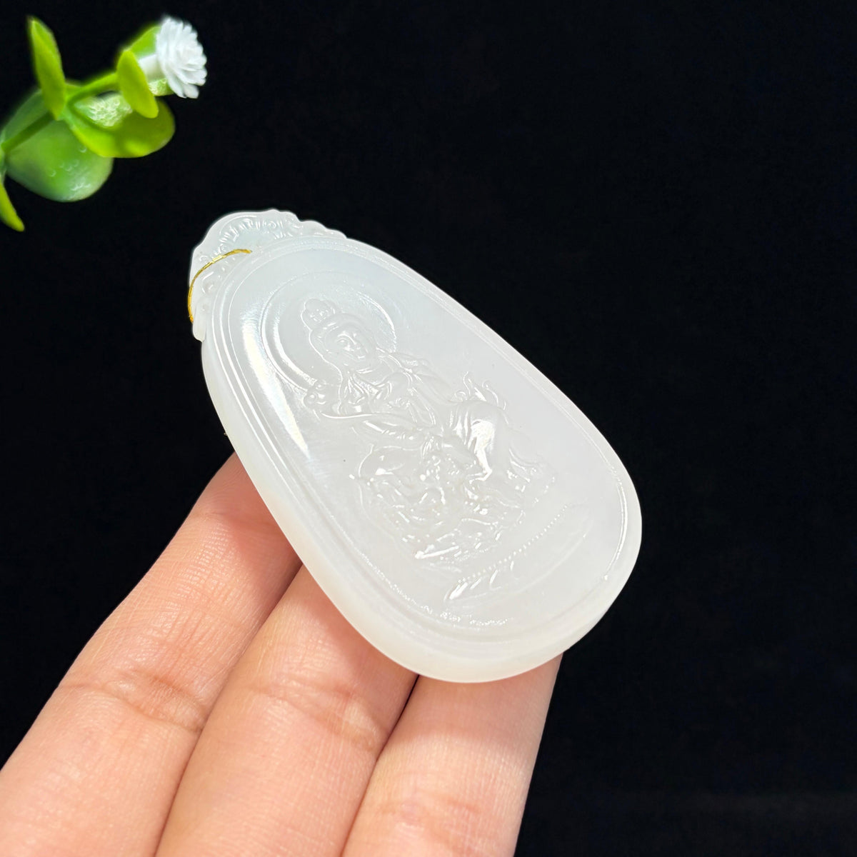 和田山料白玉文殊菩萨牌（yc762443）